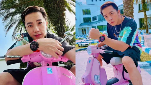 坤達連抬頭紋都帥！　騎小粉紅兜風釣出一排男星搶著坐後座