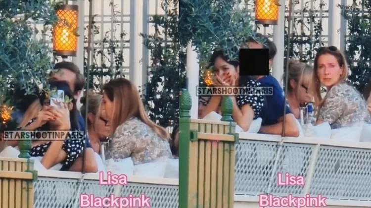 Lisa和神秘男子在巴黎的餐廳用餐。翻攝starshootinparis TikTok