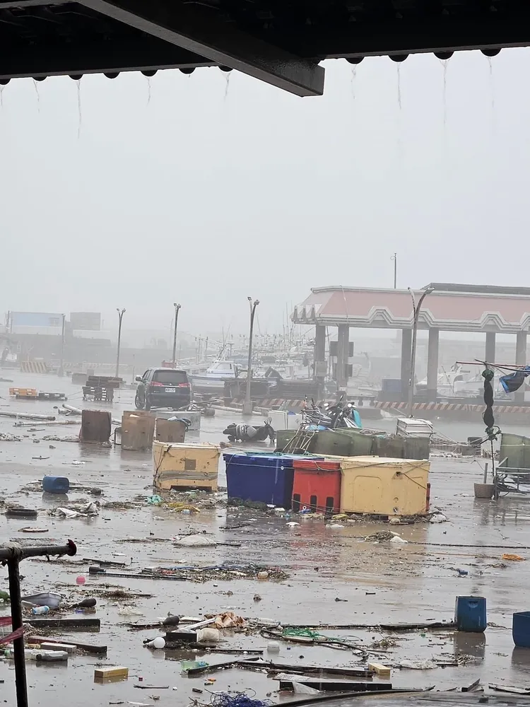 七美南滬碼頭。翻攝「澎湖災害回報平台」