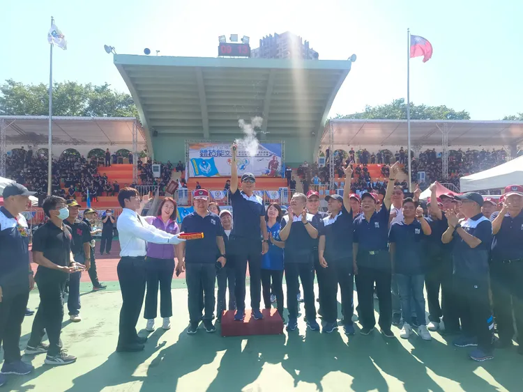 112年全國義消體技能交流賽，新北市代表選手共9隊59人。消防局提供