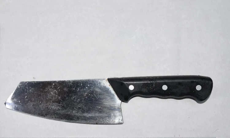 警方查扣的兇刀。翻攝畫面