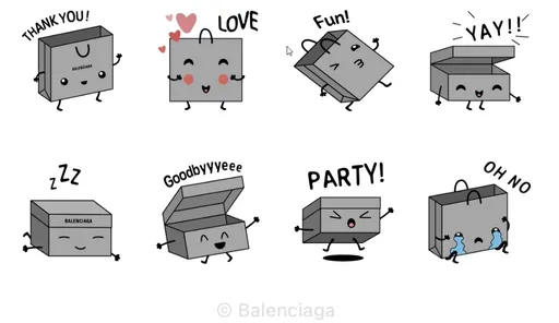 BALENCIAGA七夕LINE貼圖有個性 情侶吵架哭哭也能用