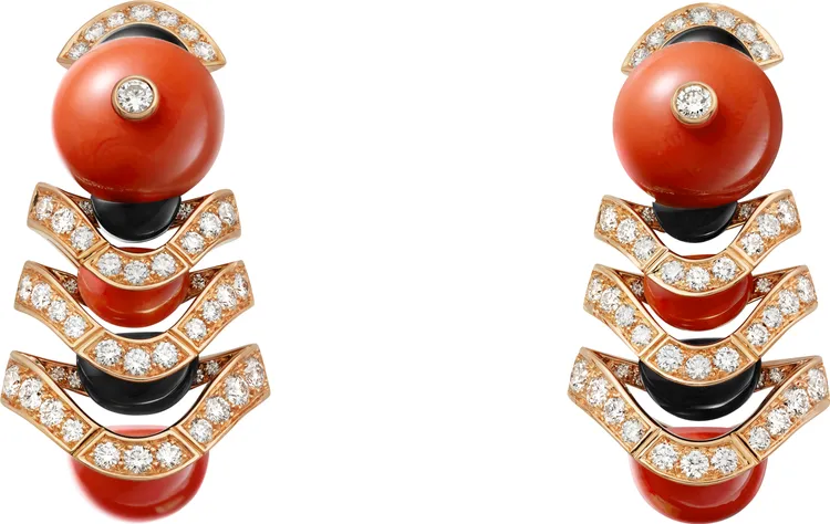 Voltea珊瑚鑽石耳環，約279萬元。品牌提供