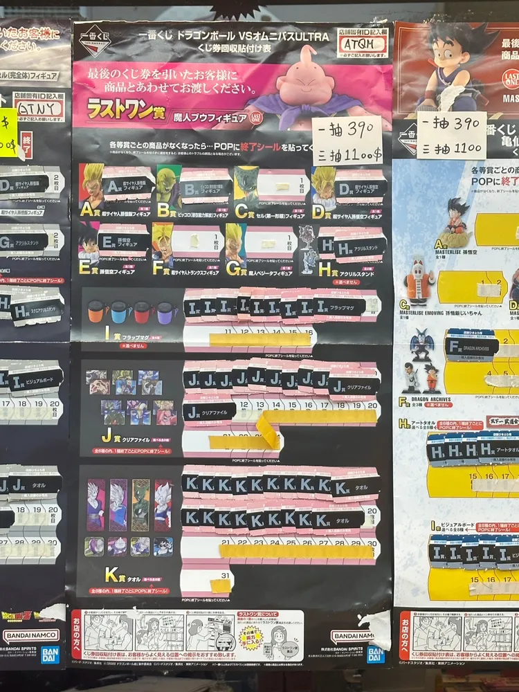 消費者購買一番賞公仔商品抽獎前，可要求店家清點籤盒內剩餘數量是否與兌獎表已開出數量一致。法務局提供