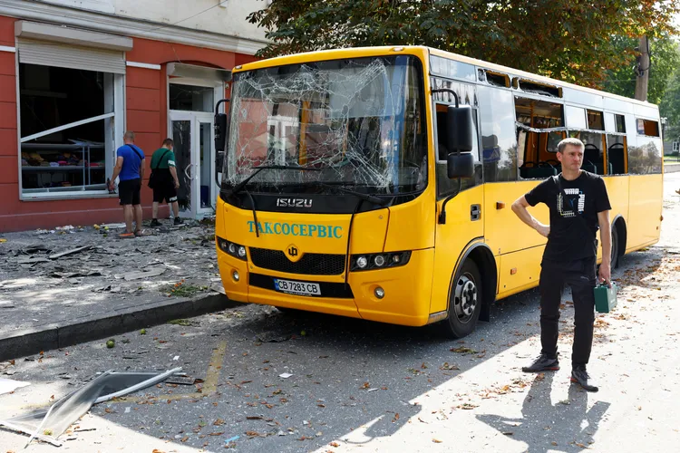 切爾尼戈夫遭俄羅斯飛彈襲擊。路透社