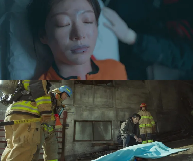 孔升妍（上圖）在火場舊人失去意識，金來沅在現場發現遺體，疑似是孫浩俊。翻攝Disney+