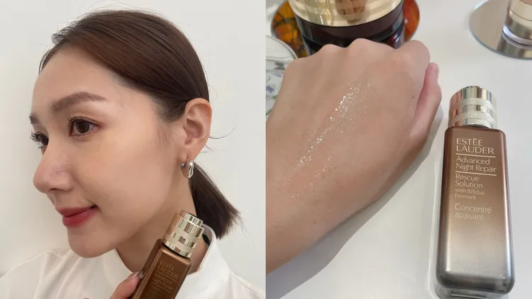 雅詩蘭黛特潤超導舒敏奇肌安瓶專為敏感性肌膚打造。張家玲攝