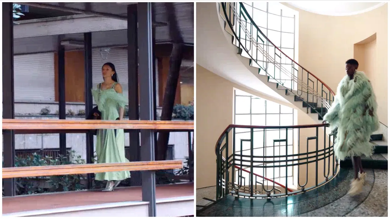 BOTTEGA VENETA 2023秋冬形象廣告中出現幻化為人的妖鳥。品牌題供