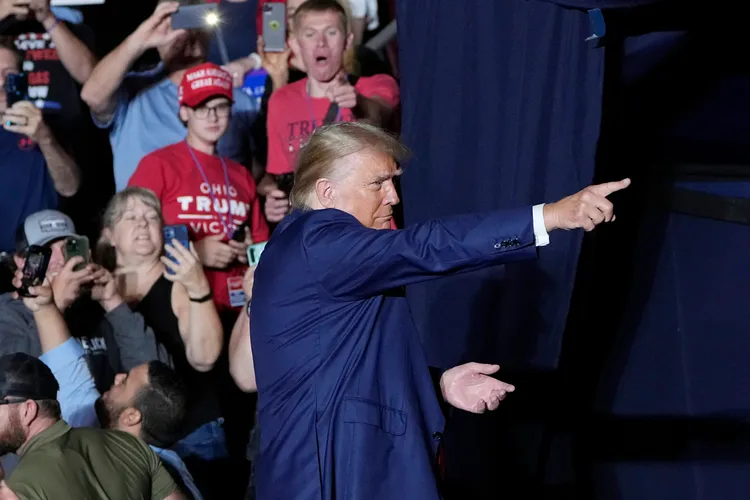 川普上周六（7/29）在賓州參加造勢大會。美聯社