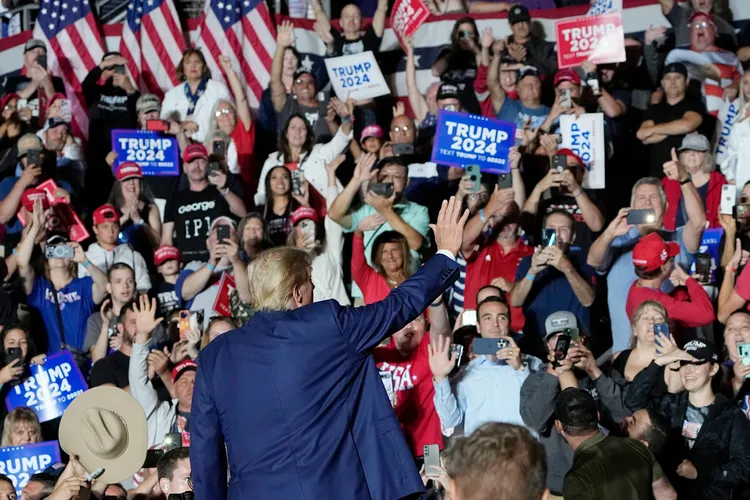 川普上周六（7/29）在賓州參加造勢大會。美聯社
