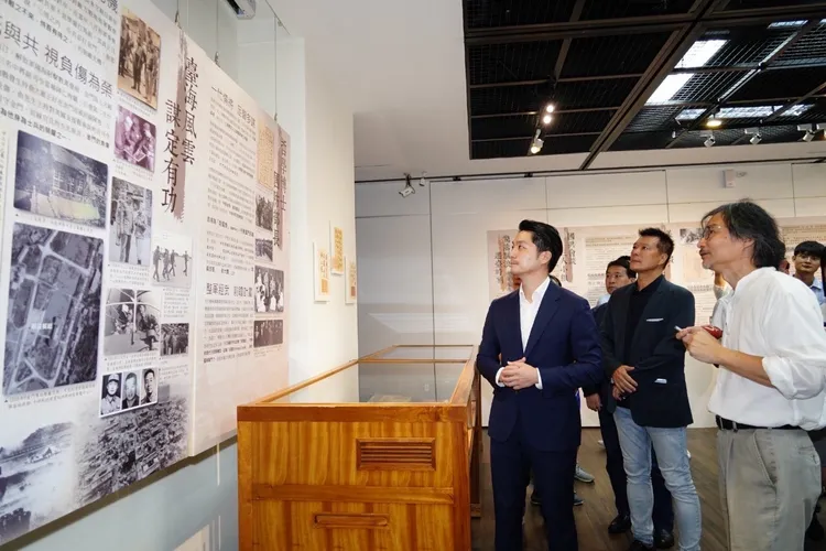 蔣萬安今下午出席俞大維先生紀念特展後受訪回應。北市府提供