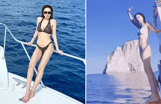 清涼一夏!Angelababy解放穿比基尼跳海 周揚青豪乳有看頭