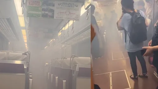 日本阪神電車傳爆炸聲!濃煙狂竄 乘客目睹「火花飛濺」嚇傻