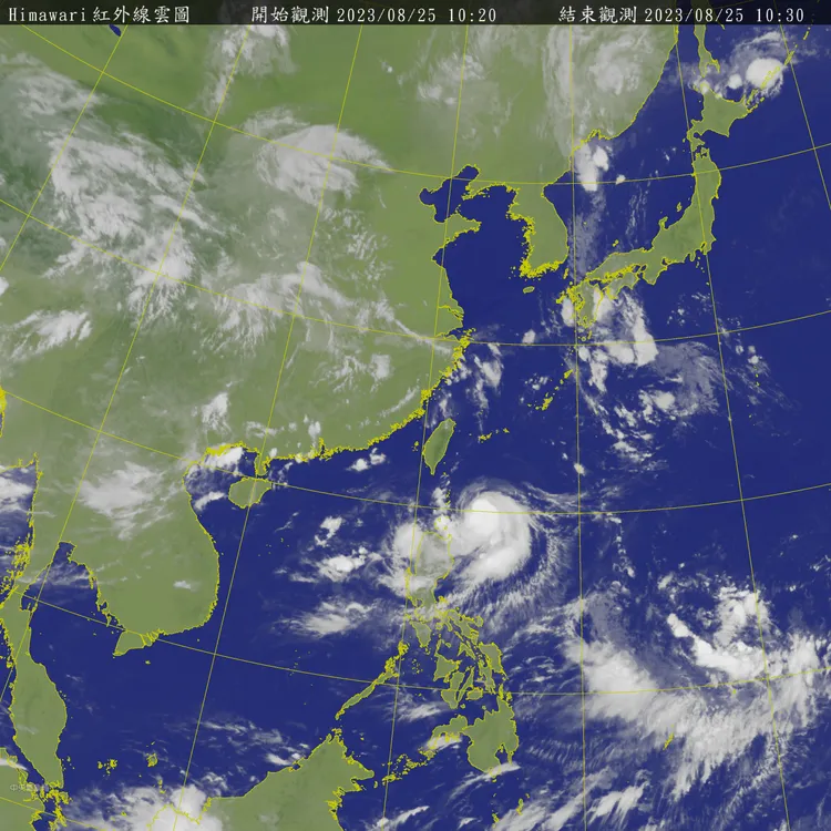 台灣周遭海面情形。取自氣象局網站