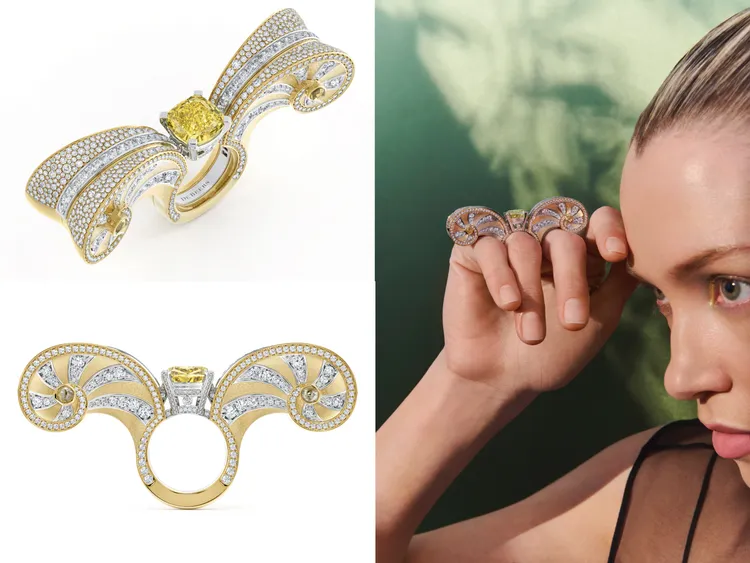 Summer Masterpiece鑽石與嵌套式戒指，鑽石總重18.55克拉，約4410萬元。品牌提供