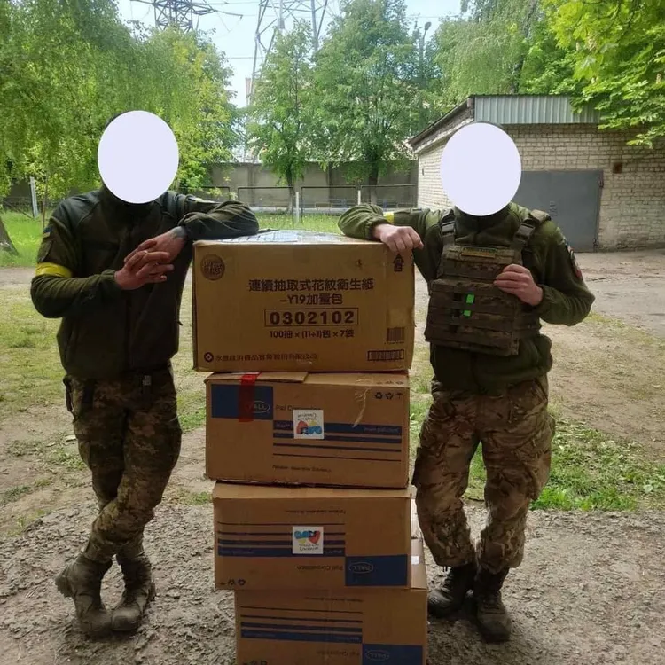 台灣物資遠赴重洋，支援烏克蘭。林歐莉亞提供