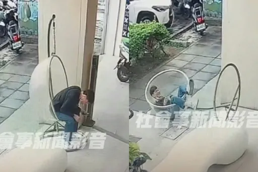 「網美球形吊椅」讓他成「在地人」 1舉動變四腳朝天網笑翻