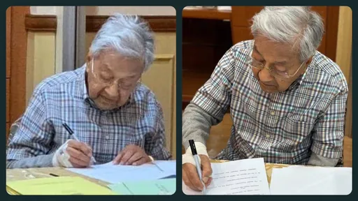 98歲馬哈地入院 病榻前手裹紗布繼續辦公
