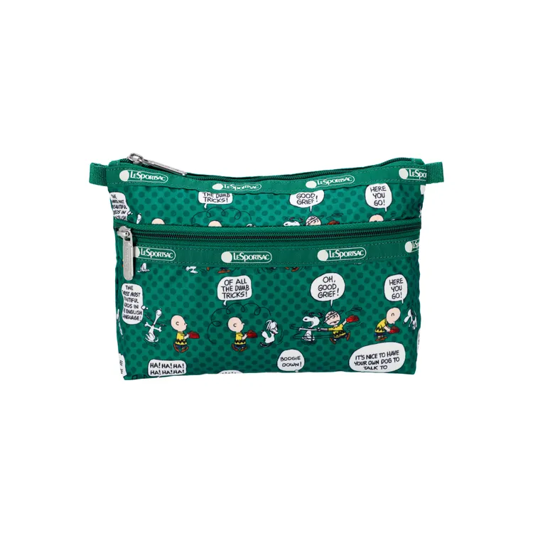 PEANUTS友誼萬歲雙層拉鍊化妝包，1600元。品牌提供