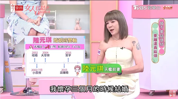 陸元琪上《女人我最大》節目驚爆離婚關鍵。翻攝《女人我最大》的YouTube頻道