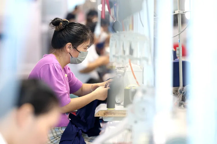 中國福建福州一間製衣工廠。新華社