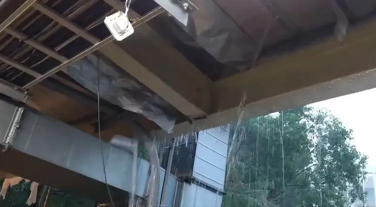 花博公園遇暴雨必淹，承租店家苦不堪言。柳采葳議員辦公室提供