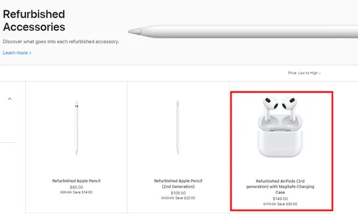 蘋果首度上架翻新AirPods　售價較新品打83折