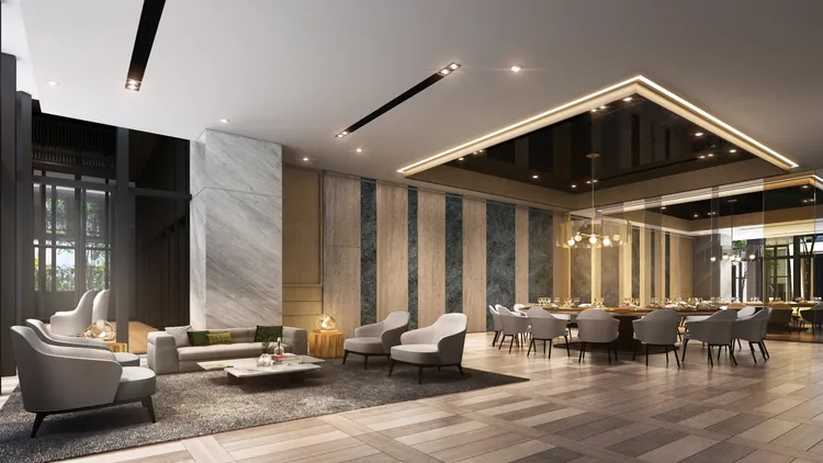 建案規劃採用豪宅等級建築團隊，休閒設施多元屬市中心少見公設豐富建案。 三地集團提供 