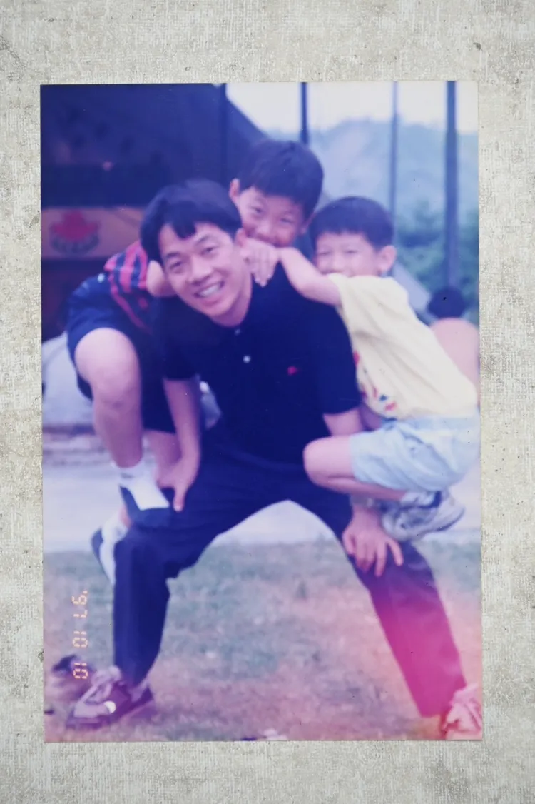 賴清德曬出與兒子互動的照片。賴清德競辦提供