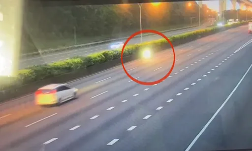 冷汗片！桃園阿北騎車誤闖國道內側車道　還逆向飆10公里！遭擦撞命大僅骨折