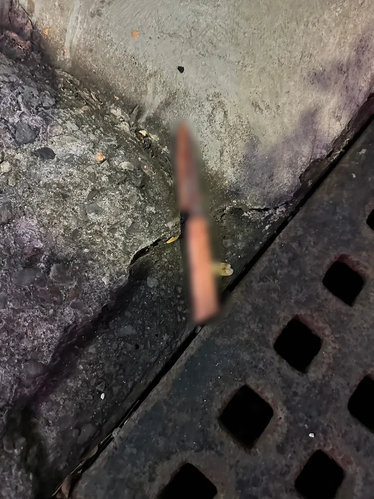 阮男刺傷女友凶器。翻攝畫面