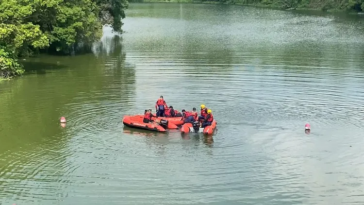 尋獲男子遺體。新竹縣消防局提供