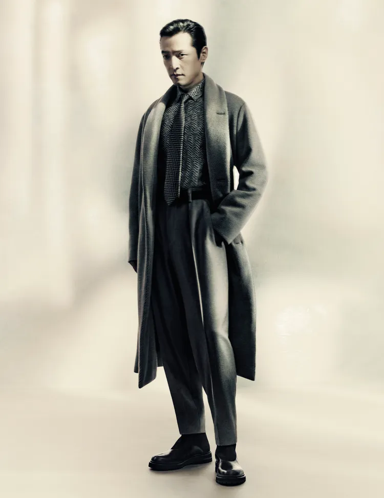 胡歌拍攝GIORGIO ARMANI 2023秋冬形象廣告。品牌提供