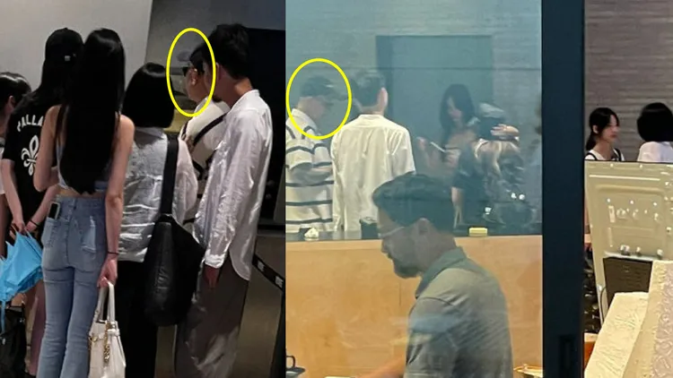 具俊曄並未露出光頭（黃圈處）。翻攝芒果撈小萌主微博