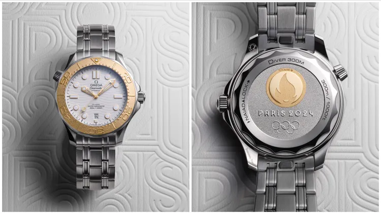 2024巴黎奧運紀念款海馬潛水300米腕錶。品牌提供