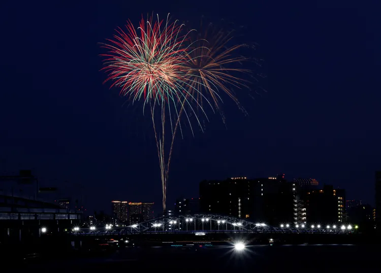 上月29日東京的隅田川花火。路透社
