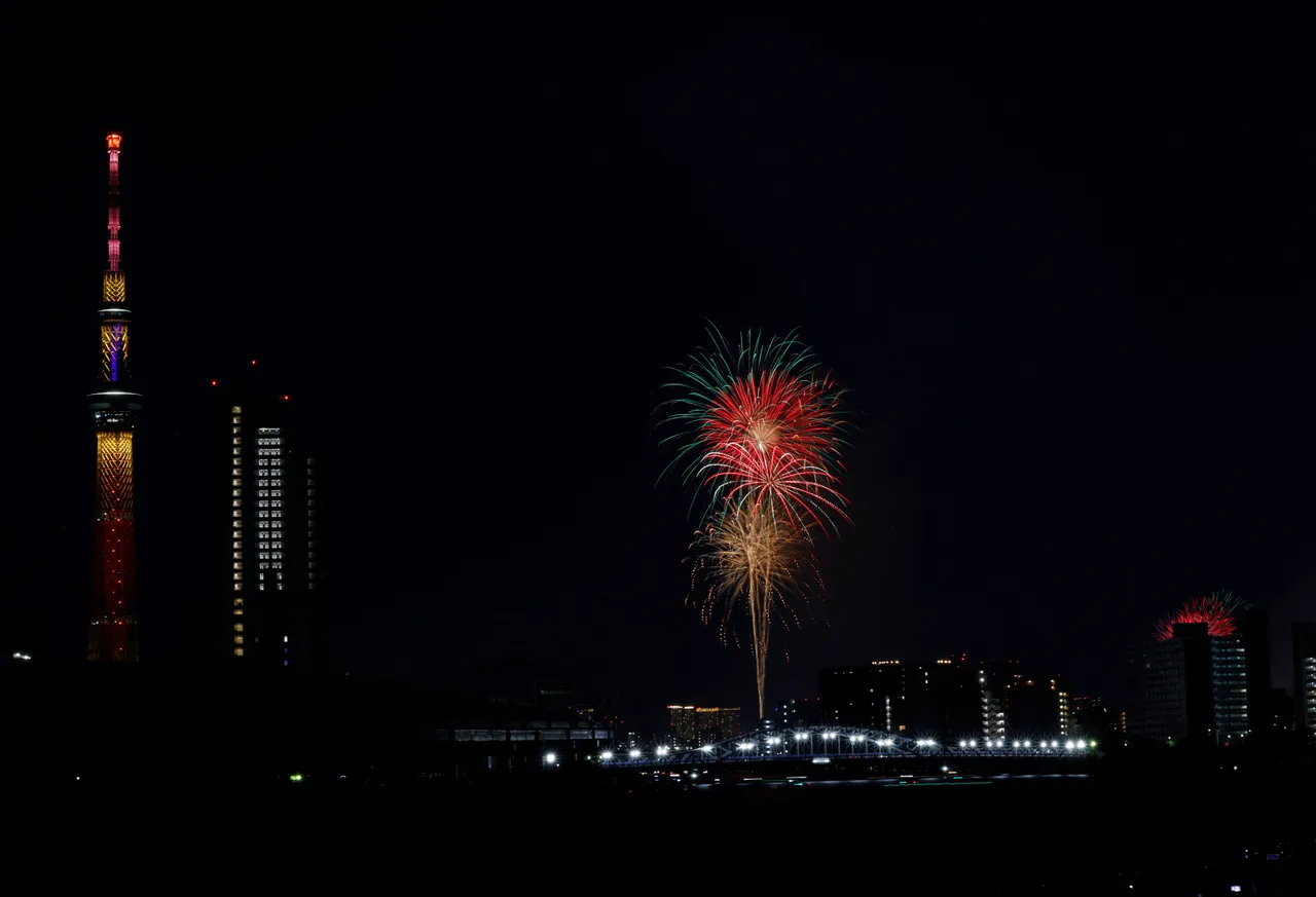 上月29日東京的隅田川花火。路透社