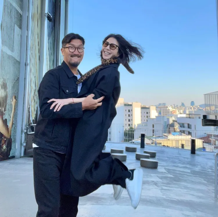 許茹芸與韓國老公Big十分恩愛。翻攝許茹芸臉書