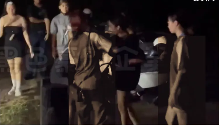 新竹南寮漁港霸凌影片流出，遭網友撻伐。(衣服經變色處理)取自黑色豪門企業