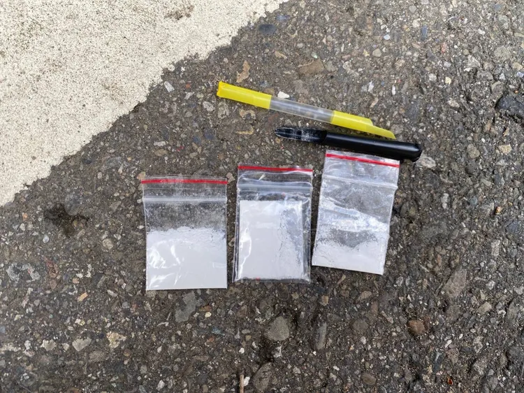 警方搜出毒品。大園警分局提供