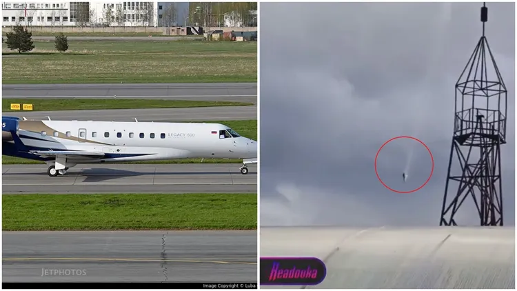 普里格津搭乘的飛機自空中墜落（紅圈處）。翻攝自Ｘ（推特）