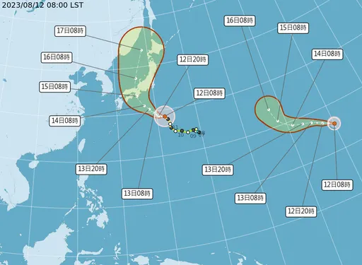 「朵拉」跨境成颱!西太平洋雙颱共存 動向強度曝光