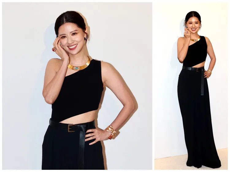 林予晞今戴的項鍊以帕拉伊巴碧璽為主石，碧璽右被稱為電氣石，她表示今日是「自帶電」。彭欣偉攝