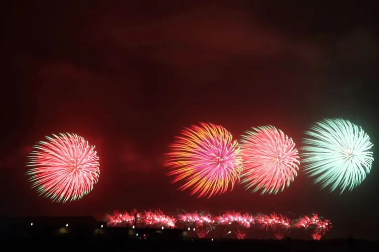 2014年在台中施放的國慶焰火。資料照片