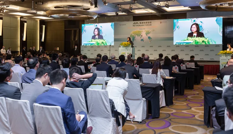 蔡英文指出，台灣採取各項必要措施，努力實現國防自主目標。總統府提供