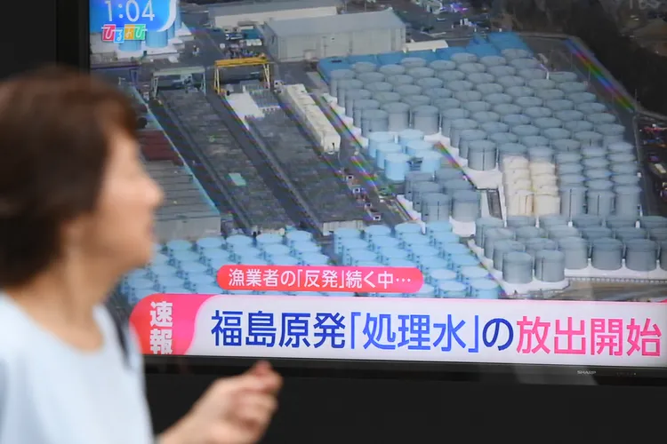 日本上周開始排放核處理水入海。美聯社