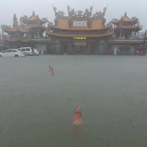 雷雨狂炸台南！朝皇宫汪洋一片　安南区淹水惨况曝