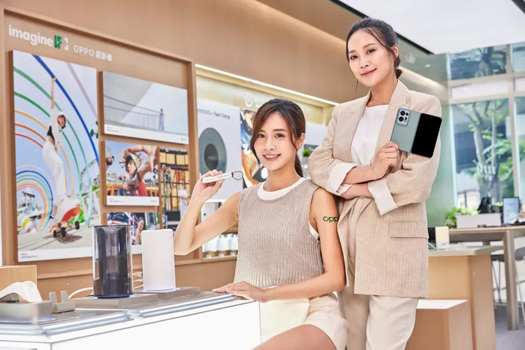 OPPO台北三創旗艦店獨家展出「OPPO Air Glass」、「OPPO Find N2」等未上市的創新產品。OPPO提供