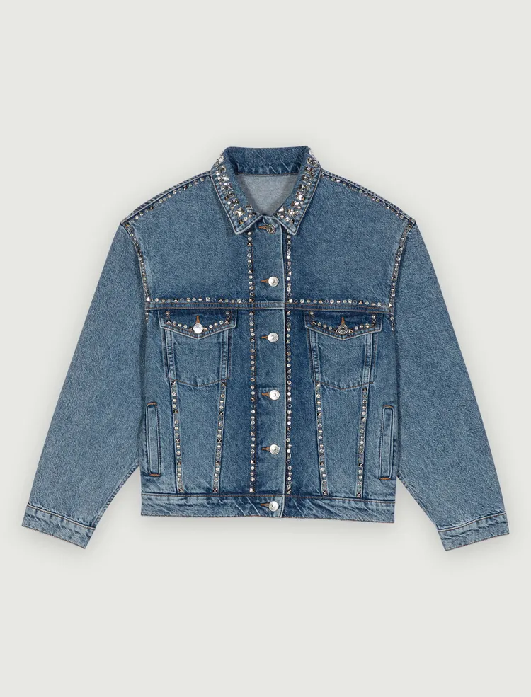 Maje鉚釘牛仔外套，1萬6790元。品牌提供