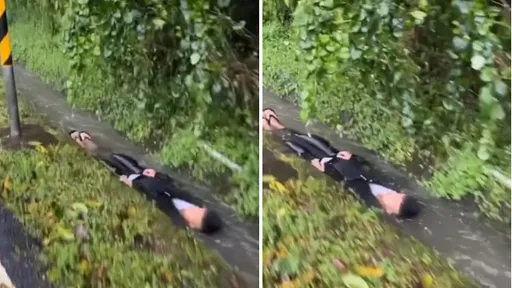 把山溝當成滑水道 難怪「抖音一響父母白養」